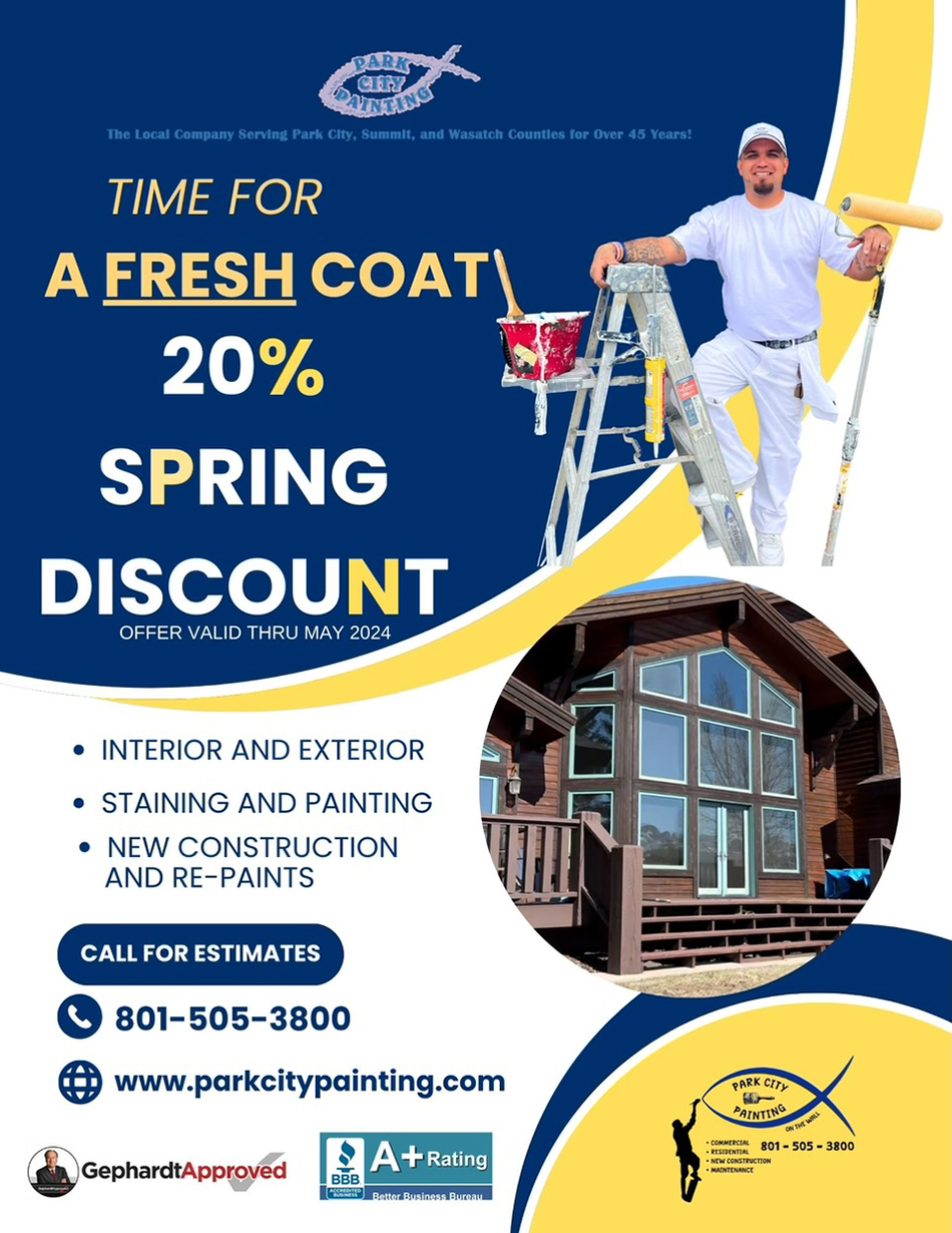Spring discount flyer advertising 20% off painting services
