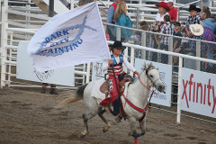 Cowgirl with Park City Painting flag Cowgirl with Park City Painting flag